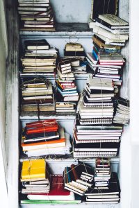 Closet full of stacks of journals